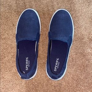 Blue slip on sperrys